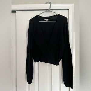 American Eagle Cropped Deep V Sweater